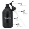 Segbeauty Matte Black Shampoo Dispenser, 2pcs 16.9oz Empty Refillable Pump Bottle with Labels, 500ml Plastic Press Lotion Dispenser Bathroom Shower Containers for Conditioner Body Soap Hand Soap