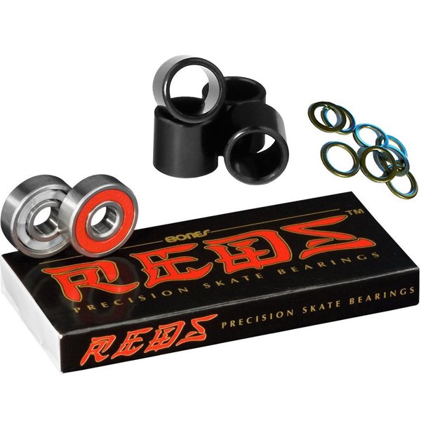 Bones Reds Precision Skate Bearings With FREE Bones Spacers & Speed Washers