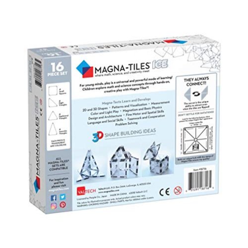 MAGNA-TILES Ice 16-Piece Magnetic Construction Set, The ORIGINAL Magnetic Building Brand