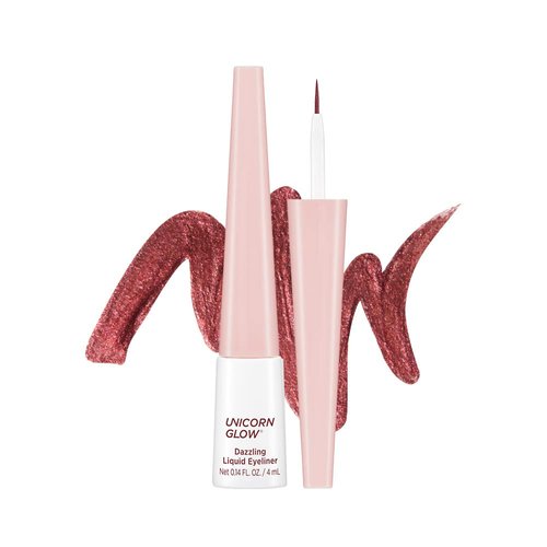 UNICORN GLOW Dazzling Liquid Eyeliner [01 Autumn] Burgundy Red Ultra-Slim Quick-Drying Liquid Eyeliner - Long-Lasting Formula, Vivid Colors - Cruelty-Free, Made in Korea 0.14 fl. oz. / 4 mL