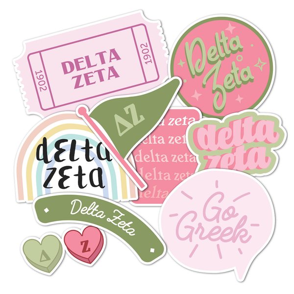 Desert Cactus Delta Zeta Sticker Decal Laptop Water Bottle Car (Cute Sheet)