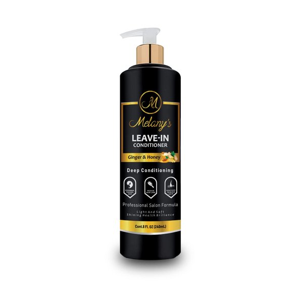 Melany's Ginger & Honey Formula For Thinning Hair Support Hair Growth, Hair Strengthening and Volumizing Natural Herb Leave-In Conditioner 8 OZ