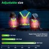 ConKrian LED Reflective Vest USB Rechargeable Running Gear Night Light up Vest Safety Gear Adjustable Elastic Size Night Running LED VES for Men/Women/Child (Green)