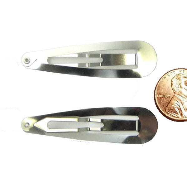 DIY Hair Clips Kit, Alligator Clips, French Barrette Clips, Snap clips (100pc 50mm Silver Snap Clips)