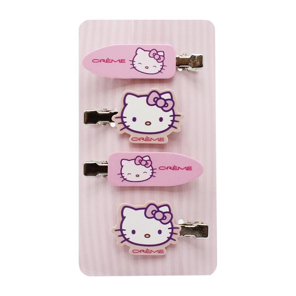 The Crème Shop X Hello Kitty Hair Clips - Crease-Free, Comfortable, Teeth-Free Design, Prevents Hair Damage, Cruelty-Free, Vegan, Limited Edition (Pack of 4)