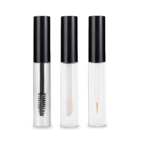 3Pcs 10ml Black Empty Mascara Tube and Wand Glass, Mascara Tubes Empty for Castor Oil, Empty Mascara Tube, Empty Mascara Bottles with Brush, Clear Glass Mascara Tube and Wand Glass DIY Cosmetics