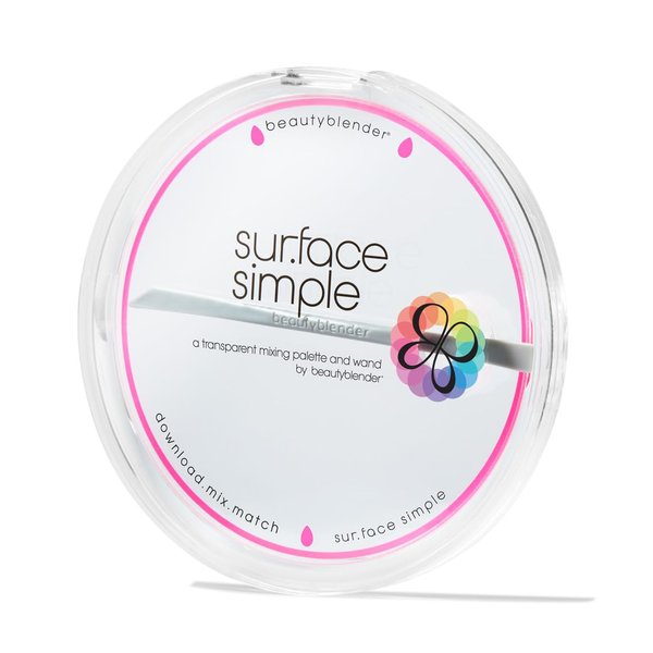 Beautyblender® | Surface Simple Portable Clear Beauty Blender Makeup Mixing Palette, Mix and Match Foundations and Creams, Includes Mixing Makeup Wand