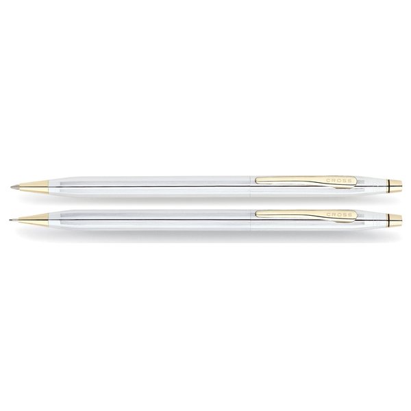 Cross Classic Century Refillable Medium Ballpoint Pen And 0.7mm Pencil Set, Includes Premium Gift Box - Medalist Chrome