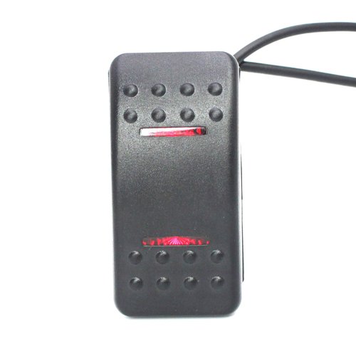 X-Haibei Waterproof Rocker Switch 12V 24V Spdt On-Off-ON 3 Position 4 Pin LED Light for Boat Car RV Trailer ATV (RED)