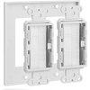2 Gang Brush Wall Plate White Double Gang 2 outlet Cable Management for TV Cables Coax, HDMI, Ethernet Cables, Speaker Wires, low voltage Universal Pass Through