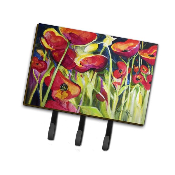 Carolines Treasures Red Poppies Leash or Key Holder Triple multicolor