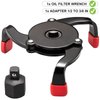 Eastyard Universal Oil Filter Wrench Adjustable 3 Jaw Oil Filter Removal Tool Range 2-3/8 to 3-7/8 inch with 1/2'' Adapter 3/8'' Square Drive Socket