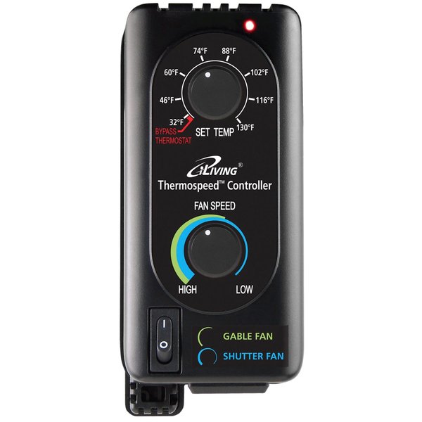 iLIVING Exhaust Fan Thermospeed Temperature Controller and Speed Controller, Black, ILG8SFST