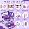 Kids Makeup Kit for Girl Gifts, 54PCS Teensymic Toys Washable Little Girls Princess Make Up Toys for 4 5 6 7 8 9 Year Old Girl Birthday Gift (Purple)…