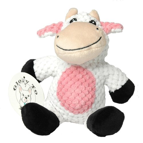 Glory To Dog Barnyard Cow Plush and Squeaker Small Dog Toy