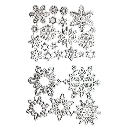 FAZHBARY 25 PCS Snowflake Dies Christmas Die Cuts for Card Making Metal Cutting Dies for Scrapbooking Paper Crafting DIY Embossing