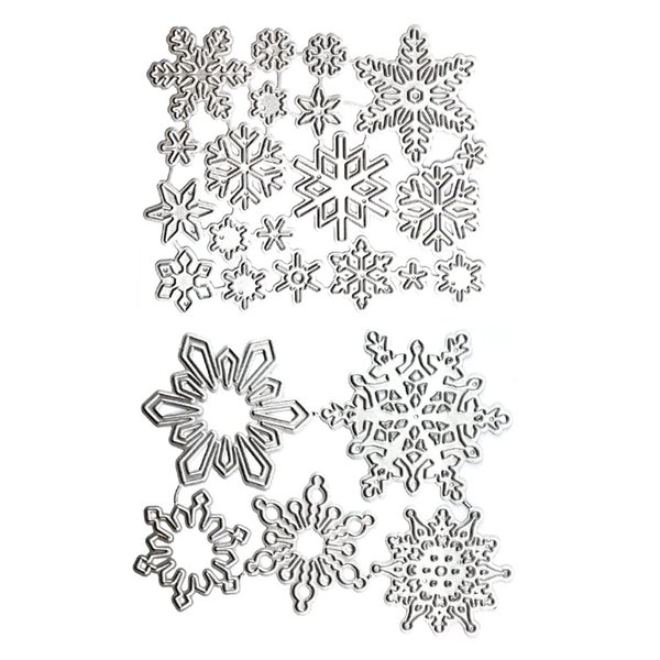 FAZHBARY 25 PCS Snowflake Dies Christmas Die Cuts for Card Making Metal Cutting Dies for Scrapbooking Paper Crafting DIY Embossing