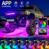 YCHOW-TECH RGB LED Rock Lights Kits - 4 Pods Multicolor Neon Light Waterproof Underglow Light Kit with APP Control Flashing Music Mode DIY Mode High Bright Wheel Well Light for Pickup ATV RZR UTV SUV
