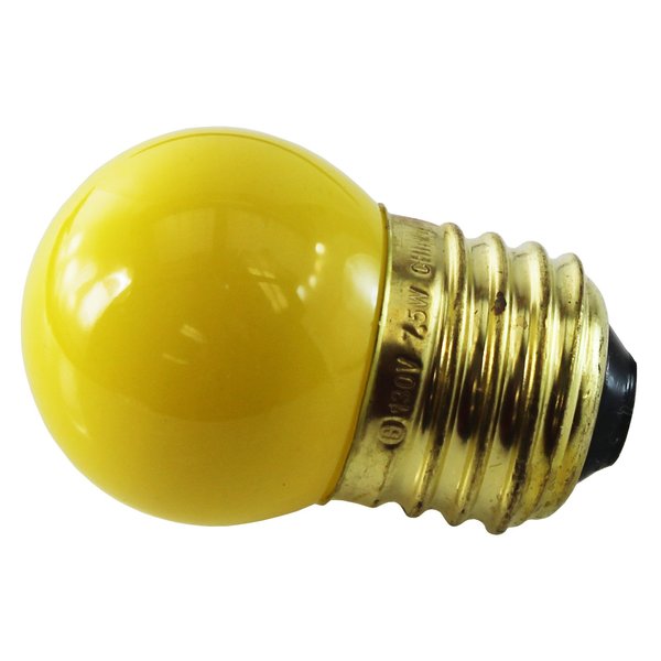 Bulbrite 702607-7.5S11Y - Yellow 7.5 Watt S11 Light Bulb, 130 Volt Long Life