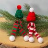 Miniature Snowman Hat Scarf, Christmas Knit Hat Scarf, Dollhouse Elf Santa Hat Scarf, for Snowman, Dollhouse, Fairy Garden, Elf Props, DIY Supplies (Red (4 Hats and 4 Scarfs))