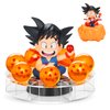 Lenporl DBZ Dragon Ball Action Figure Toys with 1.4 Inch Crystal Stars Dragon Ball and Transparent Base, Goko Action Figure with Gift Box for Birthday Gifts