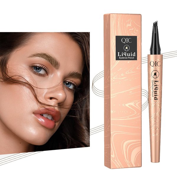 Eyebrow Pen,Liquid Eye Makeup Eyebrow Pencil - Waterproof Eyebrow Pencil Micro 4 Tip Brow pencil Lift & Snatch Eyebrow Microblading Pen Long-Lasting Waterproof Natural Eyebrow Hair (1# Light coffee)