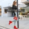 CAMSSOO Women's Suede Booties Low Mid Block Heel Ankle Boots Slip On Side Zippers Round Toe Short Boots Red Faux Suede US8.5 CN40