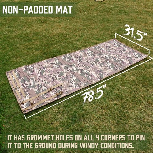 LIVANS Shooting Mat Tactical Shooting Pad Roll Up Shooting Training Mat Prone Shooter Mat Protective Shooting Blanket for Range and Hunting, with Shooting Rest Sand Bag