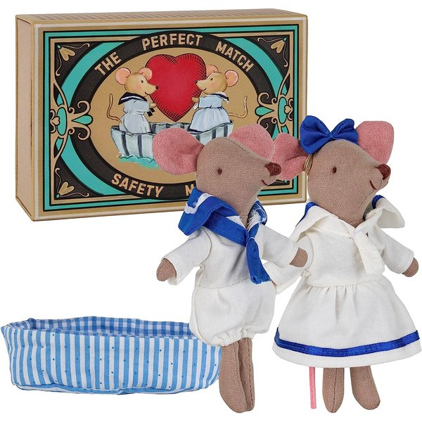 LEVLOVS Valentines Day Gift Perfect Match Mouse in a Matchbox and Friends Toy Baby Registry Gift Sailors Plush Toy