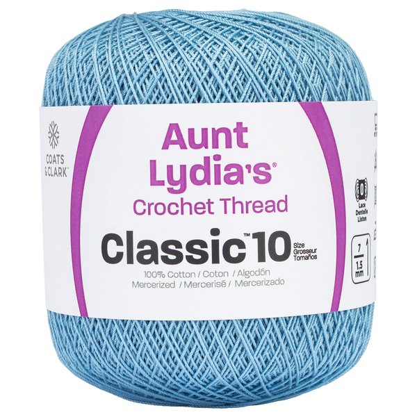 Coats Crochet 154-480 Aunt Lydia's Crochet, Cotton Classic Size 10, Delft
