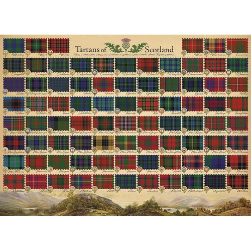 Cobble Hill 1000 Piece Puzzle - Tartans of Scotland - Sample Poster Included