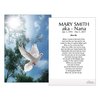 Funeral Memorial Prayer Cards (50 Cards) FPC1016EN Dove (Custom Printed - Select Desired Prayer)