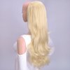 24 Inch Blond Wavy 3/4 Half Wig Long lightest Synthetic Hair Extensions Capless Wigs Hair Clips Extension For Women 210g（24“ #4）