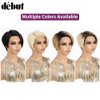 DÉBUT Human Hair Pixie Wig Side Part Lace Front Wigs with Side Fringe Swept Bangs Short Pixie Cut Wig 613 Color