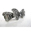 Generic Blue or gray butterfly bow crystal hair barrette clip bridal clip (Primary color: Gray), 1 Count (Pack of 1)