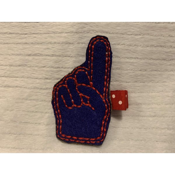 Foam Finger Hair Clip, Foam Finger Clip, 1 Hair Clip