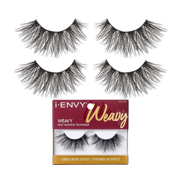 i-ENVY 2 Pairs False Eyelashes Natural Fullness Lightweight Lashes Textured 3D Effect Unique Woven Pattern Lashes (06)