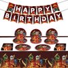 Ninja Birthday Decorations, Game Party Tableware Include Birthday Banner, Tablecloth, 20 Plates and 20 Napkins for Kids Adults Party Decorations