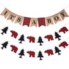 3 Pieces Lumberjack Baby Shower Banner Lumberjack Theme and It's a Boy Banner Garland Buffalo Plaid Woodland Animal Camping Banner for Baby Shower Kid Birthday Hunting Party Supplies Decoration