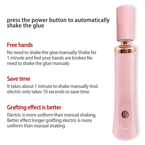 Pink Electric Nail Lacquer Shaker, Glue Shaker for Eyelash Extensions, Eyelash Lacquer Shaker, Electric Shaker Time Saving Handsfree Tool Glue Nails Polish