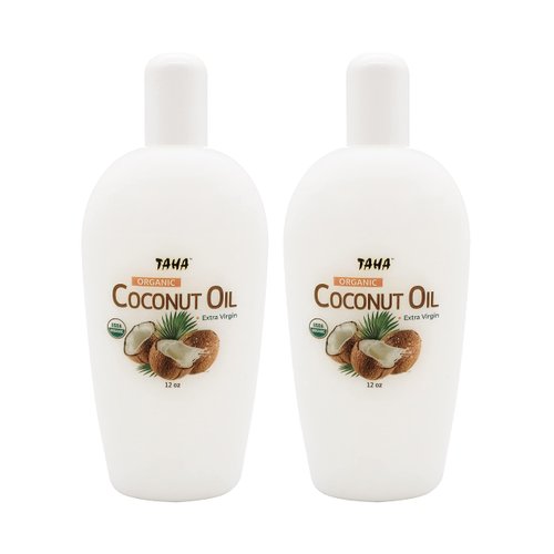 TAHA Coconut Oil, Extra Virgin, All-in-One Nourishment for Hair & Body, Protecting & Moisturizing – Great for Sensitive Skin, Natural Scent, 12 Oz (Pack of 2)
