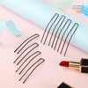 24 Pcs U Shaped Hair Pins Ballet Bobby Pins U Pin Hair Styling Pins Bobby Pins for Updo with Storage Box Metal U Bun Hair Forks for Women Girls Thick Thin Long Curly Hair(Brown, 3 Inch)