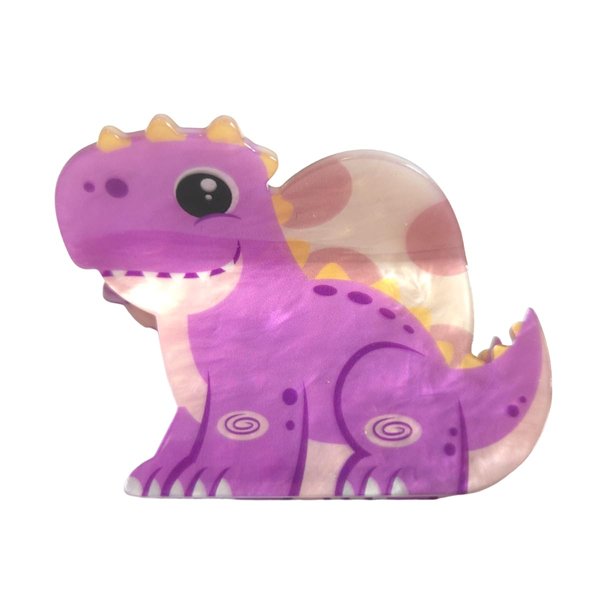 Funny Cartoon Ceratosaurus Dinosaur Hair Clip,Acrylic Hair Clip,Small Claw Clip for Women,Purple