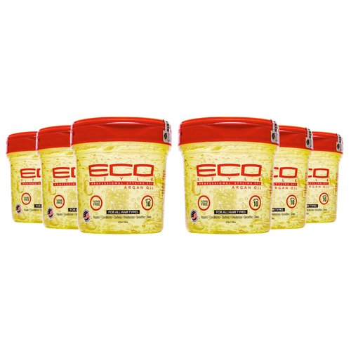 Eco Style Argan Oil Professional Styling Hair Gel, 16 oz (Pack of 6)