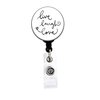 Live Laugh Love - Retractable Badge Reel with Swivel Clip and Extra-Long 34 inch Cord - Badge Holder