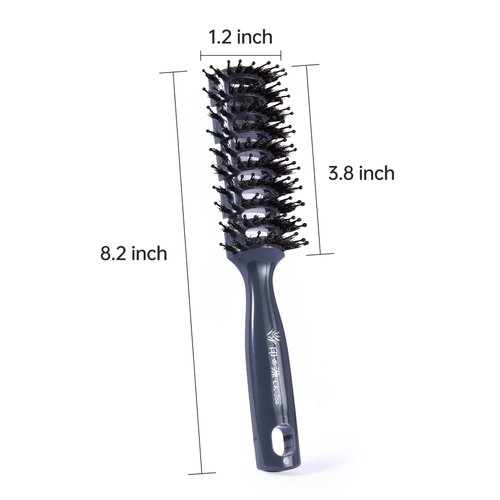 PERFEHAIR Boar Bristle Vent Hair Brush for Men & Women, Vented Hairbrush with Boar & Ball Tipped Nylon Bristles for Short Curly Straight Hair Blow Drying Quickly