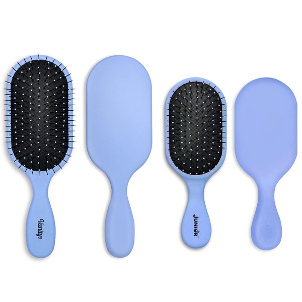 NuWay® Vanity® and Junior Pro 2 BRUSH Set. Hair Dryer Safe-Reduced Static (Blue)
