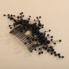 Teyglen Gold Leaf Headpiecec Bridal Black Crystal Hair Comb Black Rhinestone Wedding Hair Comb Festival Hair Accessories for Women Halloween Party Prom