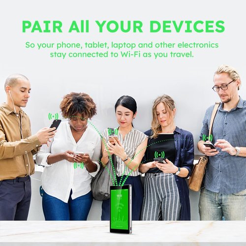 GlocalMe G4 Pro 4G LTE Mobile Hotspot Device, Portable WiFi Hotspot for Travel with US 8GB & Global 1GB Data, High Speed WiFi Device with 5” Touch Screen, SIMFREE, Pocket WiFi Router (G4 Pro Black)