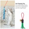 POPETPOP 10pcs Cat Teaser Wand Replacement with Bell Metallic Foil Tassel Cat Wand Toys Interactive Catcher Teaser for Cat Kitten Pet Entertainment Hunting Exercise